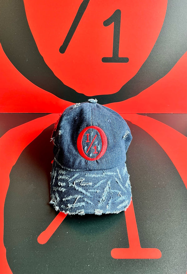 Blue Denim Distressed Hat