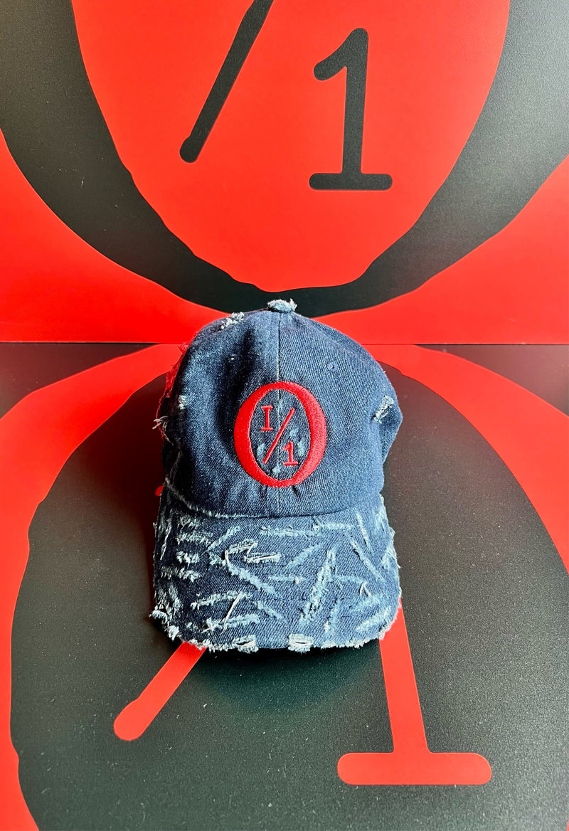 Blue Denim Distressed Hat